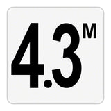 4.3 M - Plastic Overlay Depth Marker - 6 x 6 Inch with 4 Inch Lettering