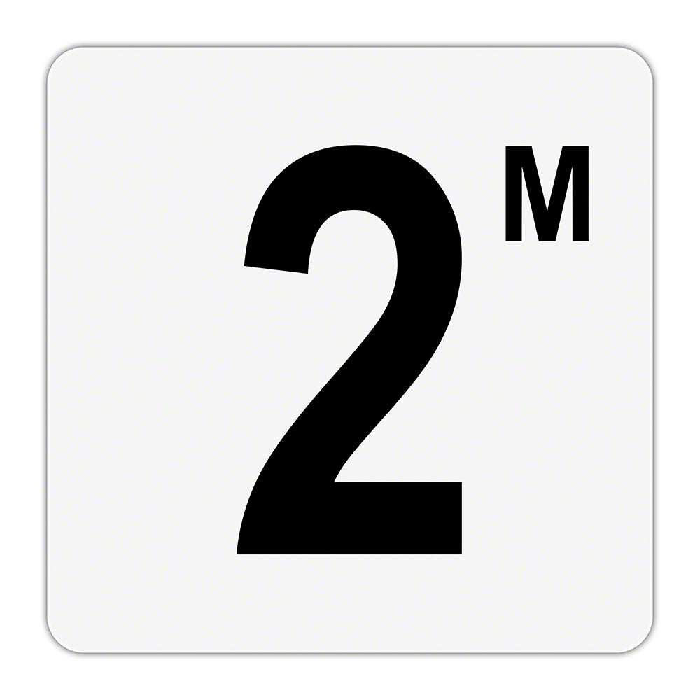 2 M - Plastic Overlay Depth Marker - 6 x 6 Inch with 4 Inch Lettering