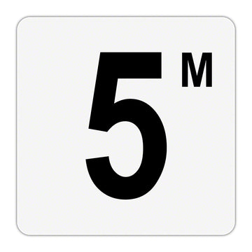 5 M - Plastic Overlay Depth Marker - 6 x 6 Inch with 4 Inch Lettering