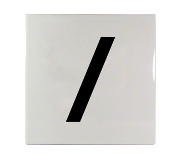 Slash (/) Symbol Ceramic Smooth Tile Depth Marker 6 Inch x 6 Inch with 4 Inch Lettering
