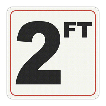 2 FT - Adhesive Depth Marker - 6 Inch x 6 Inch with 4 Inch Lettering