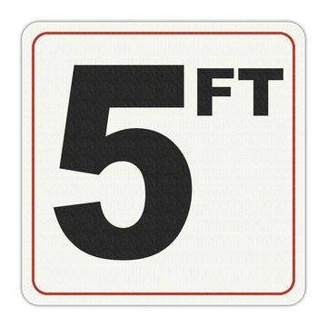 5 FT - Adhesive Depth Marker - 6 Inch x 6 Inch with 4 Inch Lettering