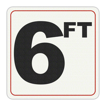 6 FT - Adhesive Depth Marker - 8 Inch x 8 Inch with 6 Inch Lettering