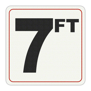 7 FT - Adhesive Depth Marker - 6 Inch x 6 Inch with 4 Inch Lettering