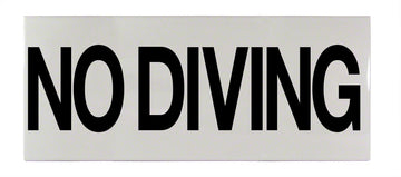 NO DIVING Message Ceramic Smooth Tile Depth Marker 12 Inch x 6 Inch with 4 Inch Lettering