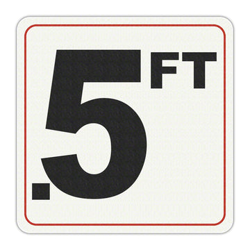 .5 FT - Adhesive Depth Marker - 6 Inch x 6 Inch with 4 Inch Lettering
