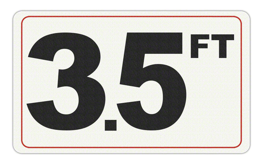3.5 FT - Adhesive Depth Marker - 14 Inch x 8 Inch with 6 Inch Lettering