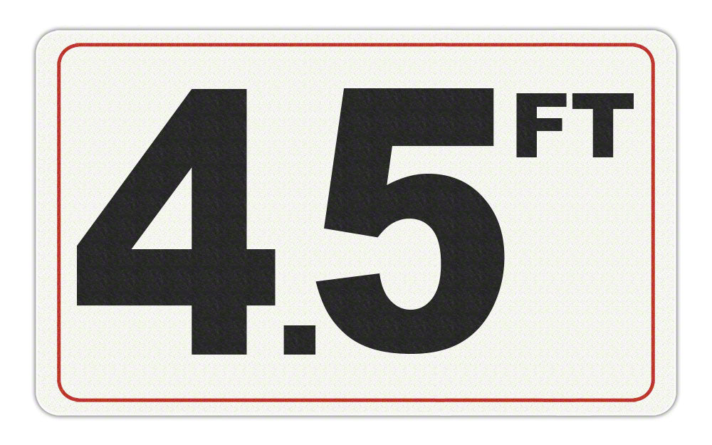 4.5 FT - Adhesive Depth Marker - 14 Inch x 8 Inch with 6 Inch Lettering