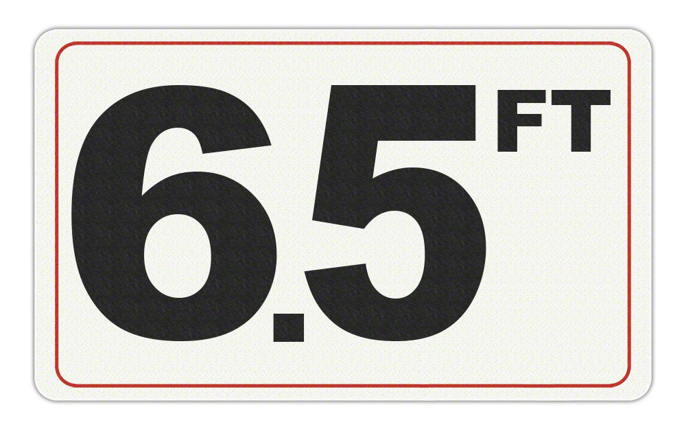 6.5 FT - Adhesive Depth Marker - 10 Inch x 6 Inch with 4 Inch Lettering