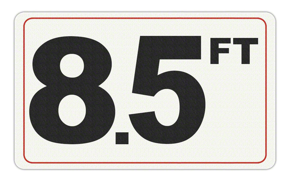 8.5 FT - Adhesive Depth Marker - 10 Inch x 6 Inch with 4 Inch Lettering