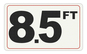 8.5 FT - Adhesive Depth Marker - 10 Inch x 6 Inch with 4 Inch Lettering