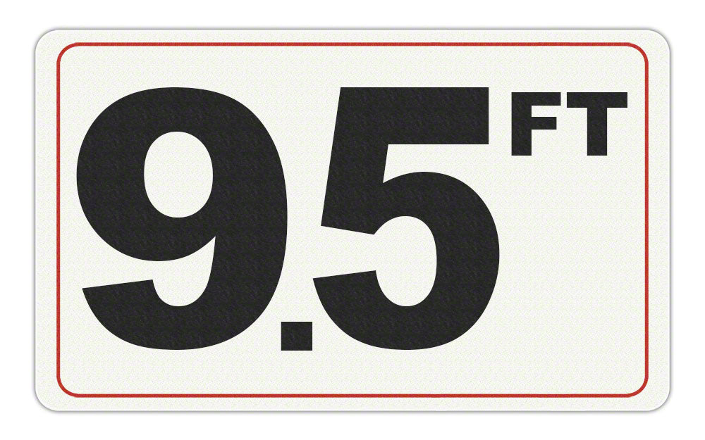 9.5 FT - Adhesive Depth Marker - 10 Inch x 6 Inch with 4 Inch Lettering