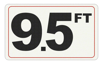 9.5 FT - Adhesive Depth Marker - 10 Inch x 6 Inch with 4 Inch Lettering