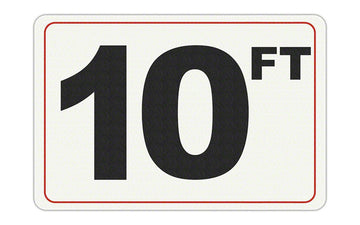10 FT - Adhesive Depth Marker - 9 Inch x 6 Inch with 4 Inch Lettering