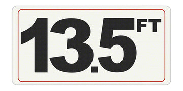 13.5 FT - Adhesive Depth Marker - 12 Inch x 6 Inch with 4 Inch Lettering