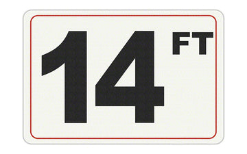 14 FT - Adhesive Depth Marker - 9 Inch x 6 Inch with 4 Inch Lettering