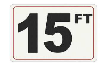 15 FT - Adhesive Depth Marker - 9 Inch x 6 Inch with 4 Inch Lettering