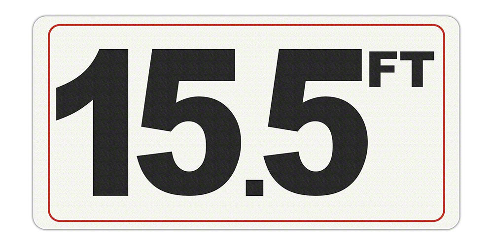 15.5 FT - Adhesive Depth Marker - 12 Inch x 6 Inch with 4 Inch Lettering