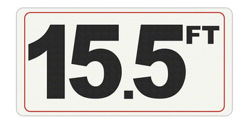 15.5 FT - Adhesive Depth Marker - 12 Inch x 6 Inch with 4 Inch Lettering