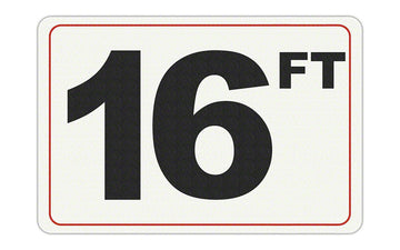 16 FT - Adhesive Depth Marker - 9 Inch x 6 Inch with 4 Inch Lettering