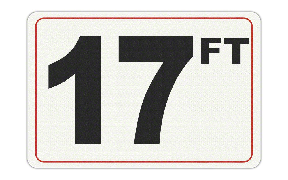 17 FT - Adhesive Depth Marker - 9 Inch x 6 Inch with 4 Inch Lettering