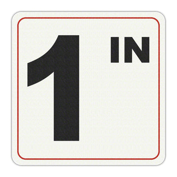 1 IN - Adhesive Depth Marker - 6 Inch x 6 Inch with 4 Inch Lettering
