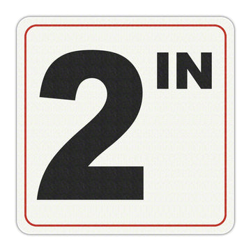 2 IN - Adhesive Depth Marker - 6 Inch x 6 Inch with 4 Inch Lettering