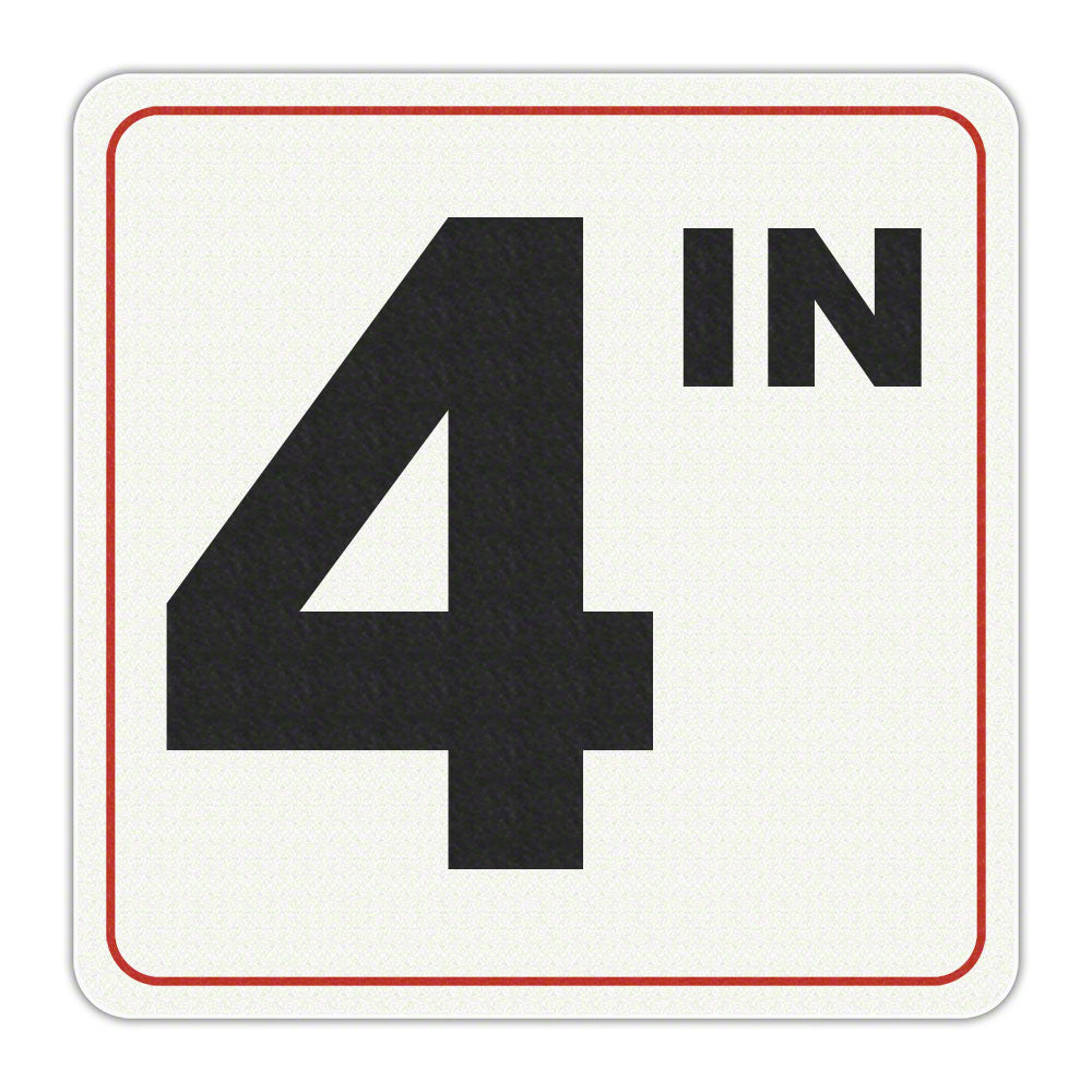 4 IN - Adhesive Depth Marker - 6 Inch x 6 Inch with 4 Inch Lettering