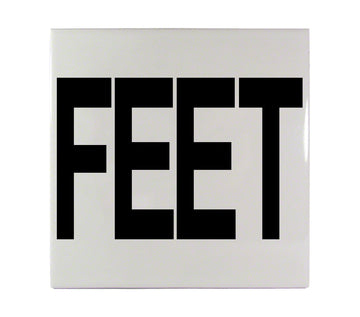 FEET Message Ceramic Smooth Tile Depth Marker 6 Inch x 6 Inch with 4 Inch Lettering