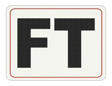 FT (Feet) Message - Adhesive Depth Marker - 8 Inch x 6 Inch with 4 Inch Lettering