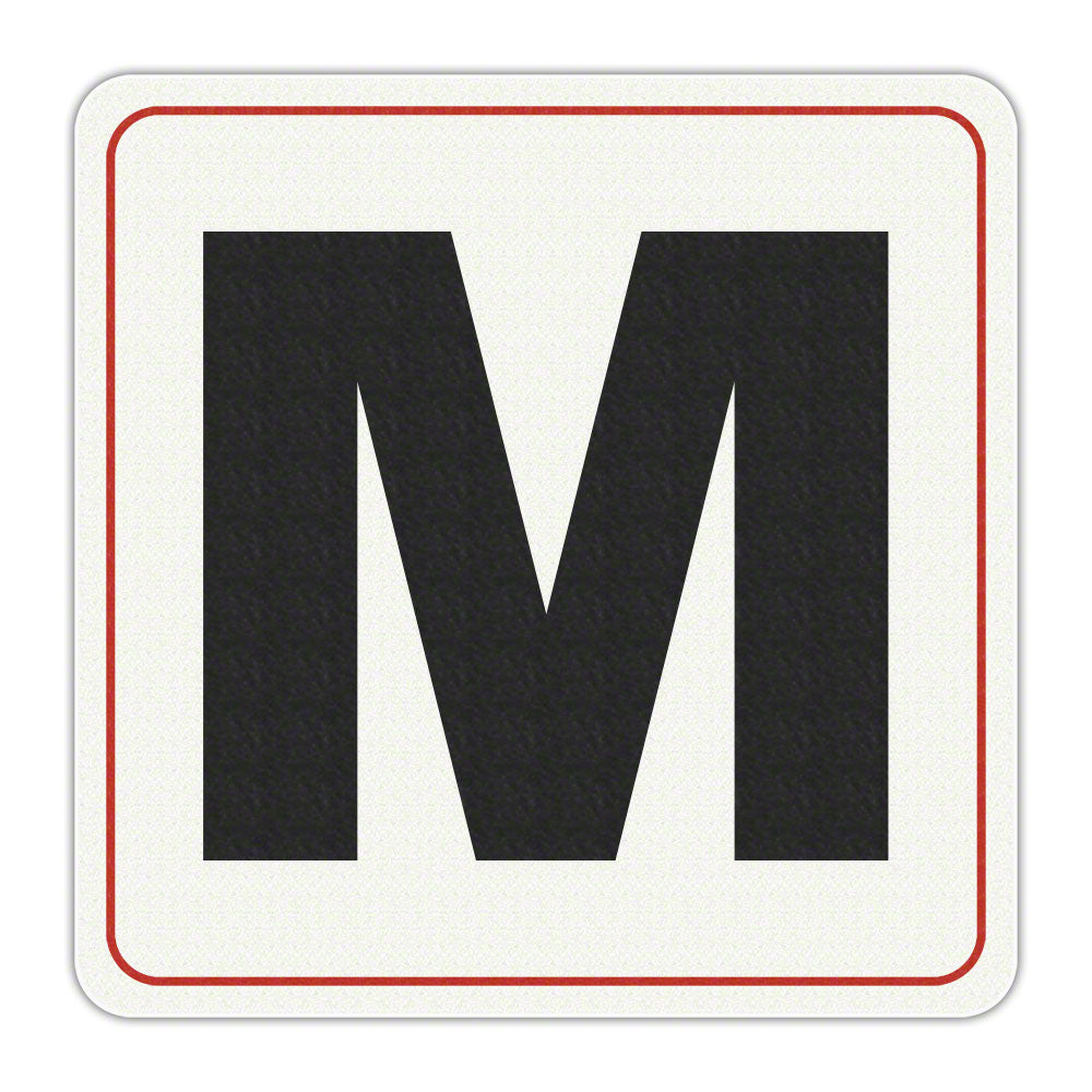 M (Meter) Message - Adhesive Depth Marker - 6 Inch x 6 Inch with 4 Inch Lettering