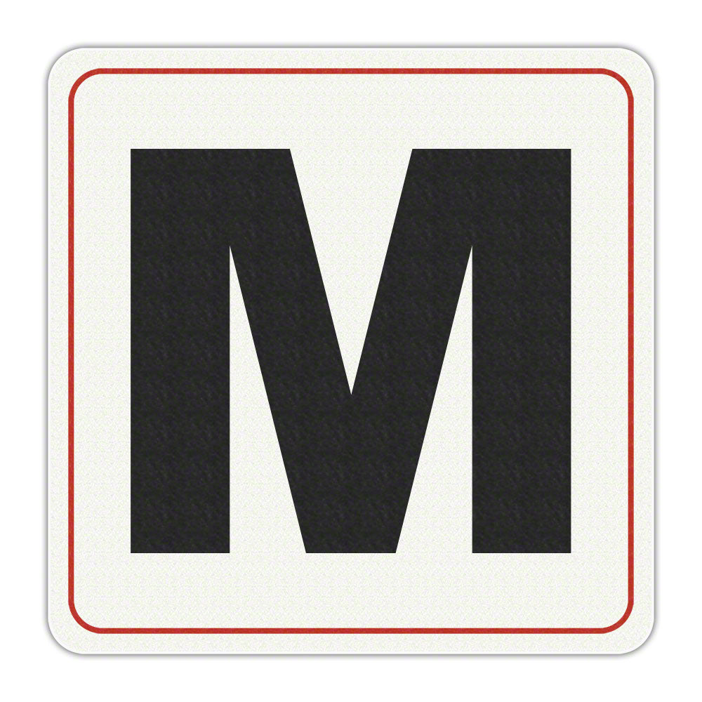 M (Meter) Message - Adhesive Depth Marker - 6 Inch x 6 Inch with 4 Inch Lettering