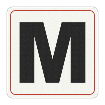 M (Meter) Message - Adhesive Depth Marker - 6 Inch x 6 Inch with 4 Inch Lettering