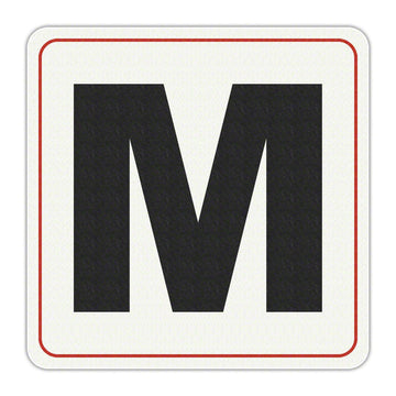 M (Meter) Message - Adhesive Depth Marker - 6 Inch x 6 Inch with 4 Inch Lettering
