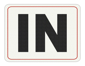 IN (Inch) Message - Adhesive Depth Marker - 8 Inch x 6 Inch with 4 Inch Lettering