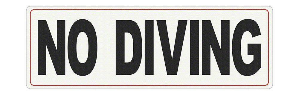 NO DIVING Message - Adhesive Depth Marker - 18 Inch x 6 Inch 4 Inch Lettering