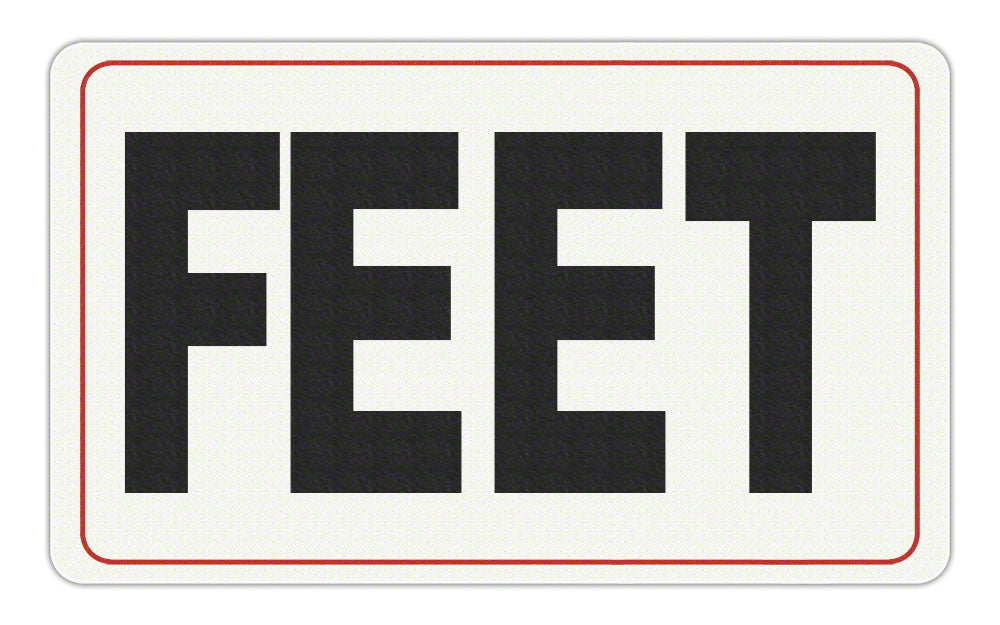 FEET Message - Adhesive Depth Marker - 10 Inch x 6 Inch with 4 Inch Lettering