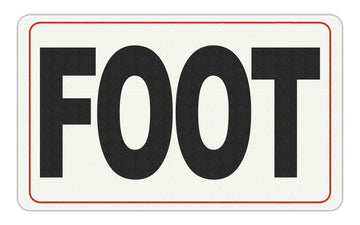 FOOT Message - Adhesive Depth Marker - 10 Inch x 6 Inch with 4 Inch Lettering