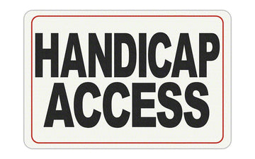 HANDICAP ACCESS Message - Adhesive Depth Marker - 11 Inch x 6 Inch