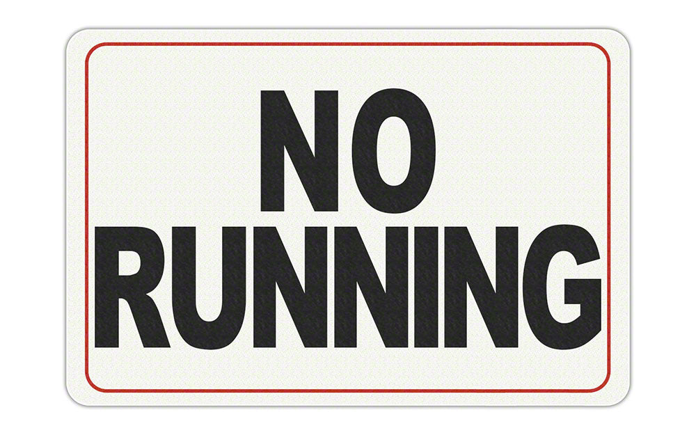 NO RUNNING Message - Adhesive Depth Marker - 11 Inch x 6 Inch