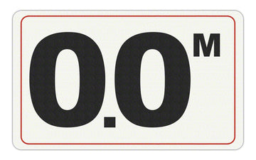 0.0 M - Adhesive Depth Marker - 10 Inch x 6 Inch with 4 Inch Lettering
