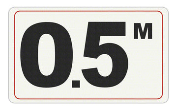 0.5 M - Adhesive Depth Marker - 10 Inch x 6 Inch with 4 Inch Lettering