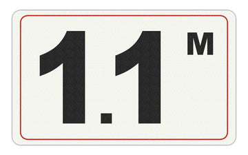 1.1 M - Adhesive Depth Marker - 10 Inch x 6 Inch with 4 Inch Lettering