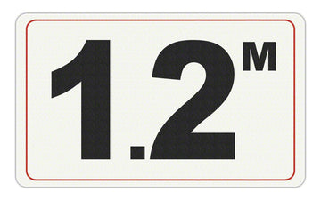 1.2 M - Adhesive Depth Marker - 10 Inch x 6 Inch with 4 Inch Lettering