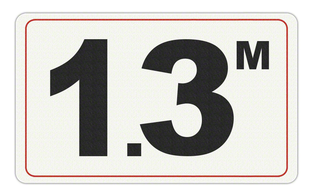 1.3 M - Adhesive Depth Marker - 10 Inch x 6 Inch with 4 Inch Lettering