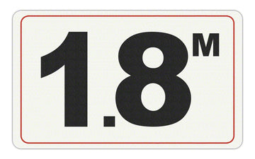 1.8 M - Adhesive Depth Marker - 10 Inch x 6 Inch with 4 Inch Lettering