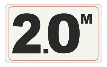 2.0 M - Adhesive Depth Marker - 10 Inch x 6 Inch with 4 Inch Lettering
