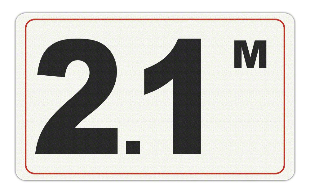 2.1 M - Adhesive Depth Marker - 10 Inch x 6 Inch with 4 Inch Lettering