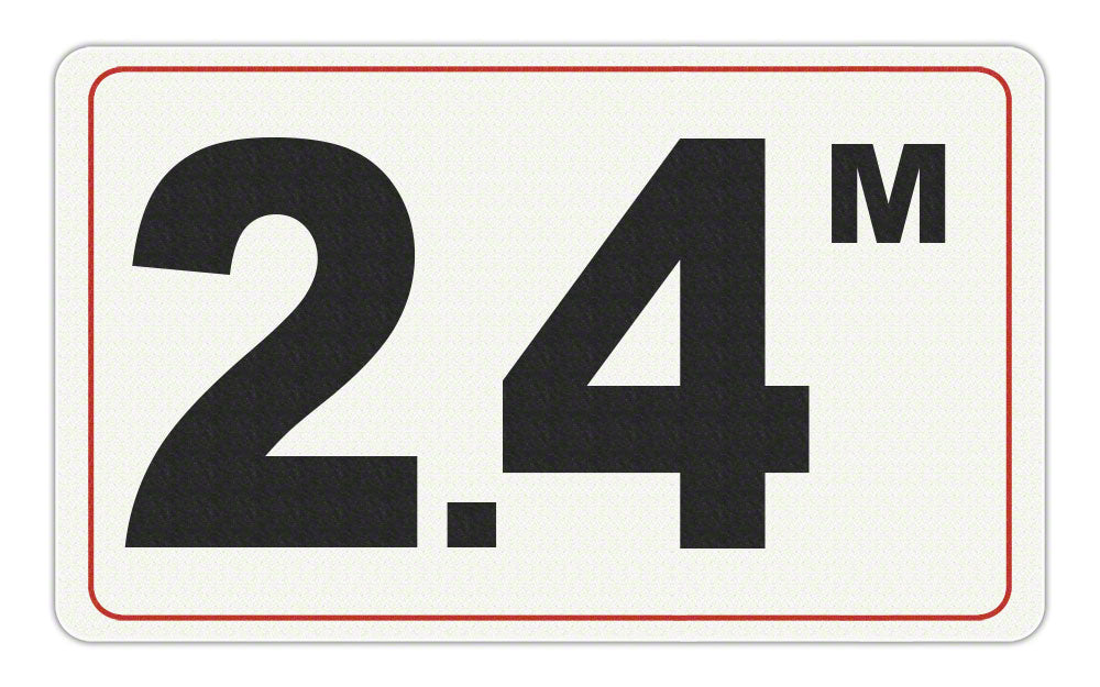 2.4 M - Adhesive Depth Marker - 10 Inch x 6 Inch with 4 Inch Lettering