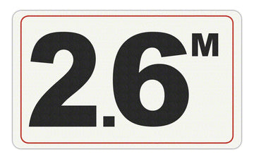2.6 M - Adhesive Depth Marker - 10 Inch x 6 Inch with 4 Inch Lettering